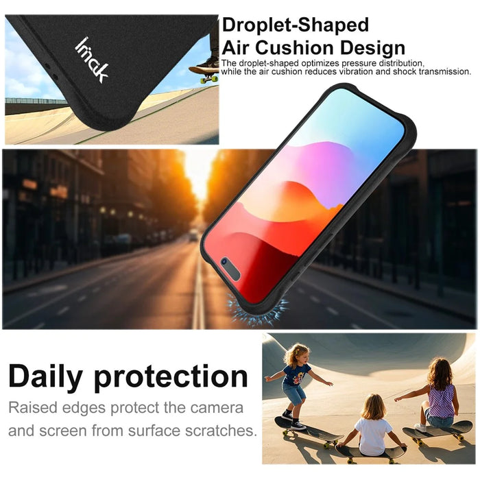 IMAK For iPhone Air Case TPU Phone Cover Airbag Shockproof Protection - Matte Black - 4