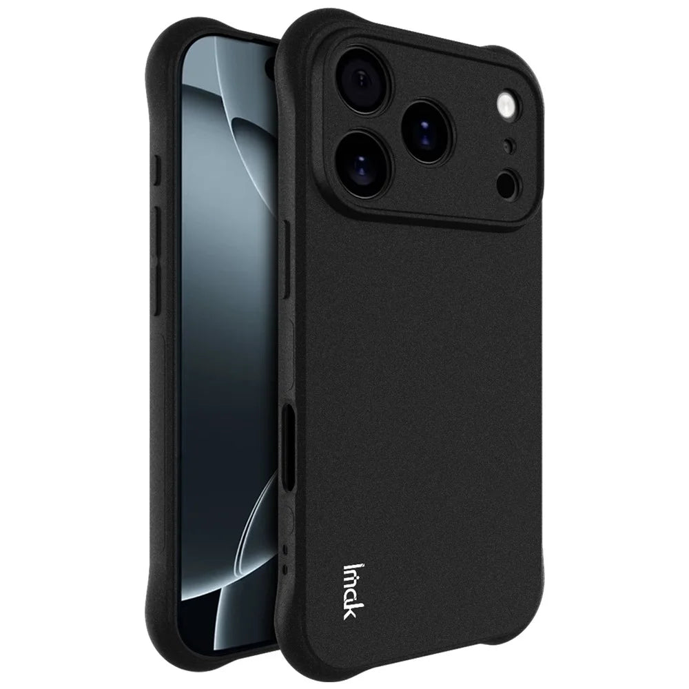 IMAK For iPhone 17 Pro Case TPU Phone Cover Airbag Shockproof Protection - Matte Black - 1