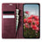 CASEME 033 Series For iPhone 17e / 16e Case RFID Blocking Wallet Stand Calf Texture Leather Phone Cover - Red - 2