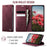 CASEME 033 Series For iPhone 17e / 16e Case RFID Blocking Wallet Stand Calf Texture Leather Phone Cover - Red - 4