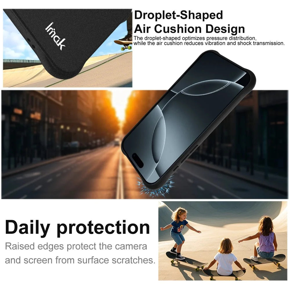 IMAK For iPhone 17 Pro Max Case TPU Phone Cover Airbag Shockproof Protection - Matte Black - 7