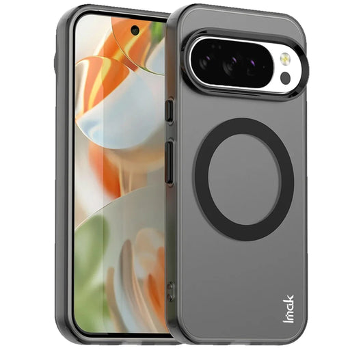 IMAK For Google Pixel 10 / 10 Pro Magnetic Case Candy Color Anti Drop TPU + PET Back Cover - Black - 2