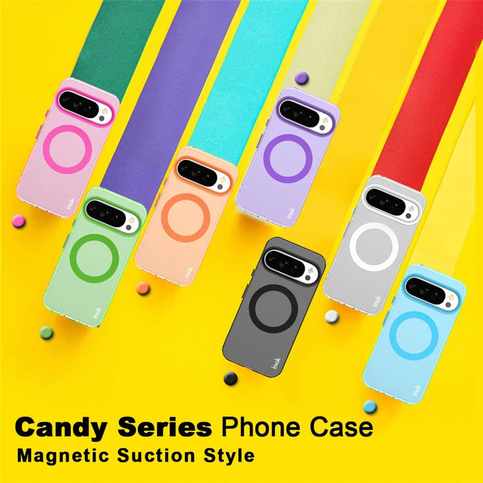 IMAK For Google Pixel 10 / 10 Pro Magnetic Case Candy Color Anti Drop TPU + PET Back Cover - Black - 7