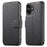 SUTENI Q-05 For iPhone 16 Case Detachable Wallet Stand Litchi Texture Leather Flip Phone Cover - Black - 1