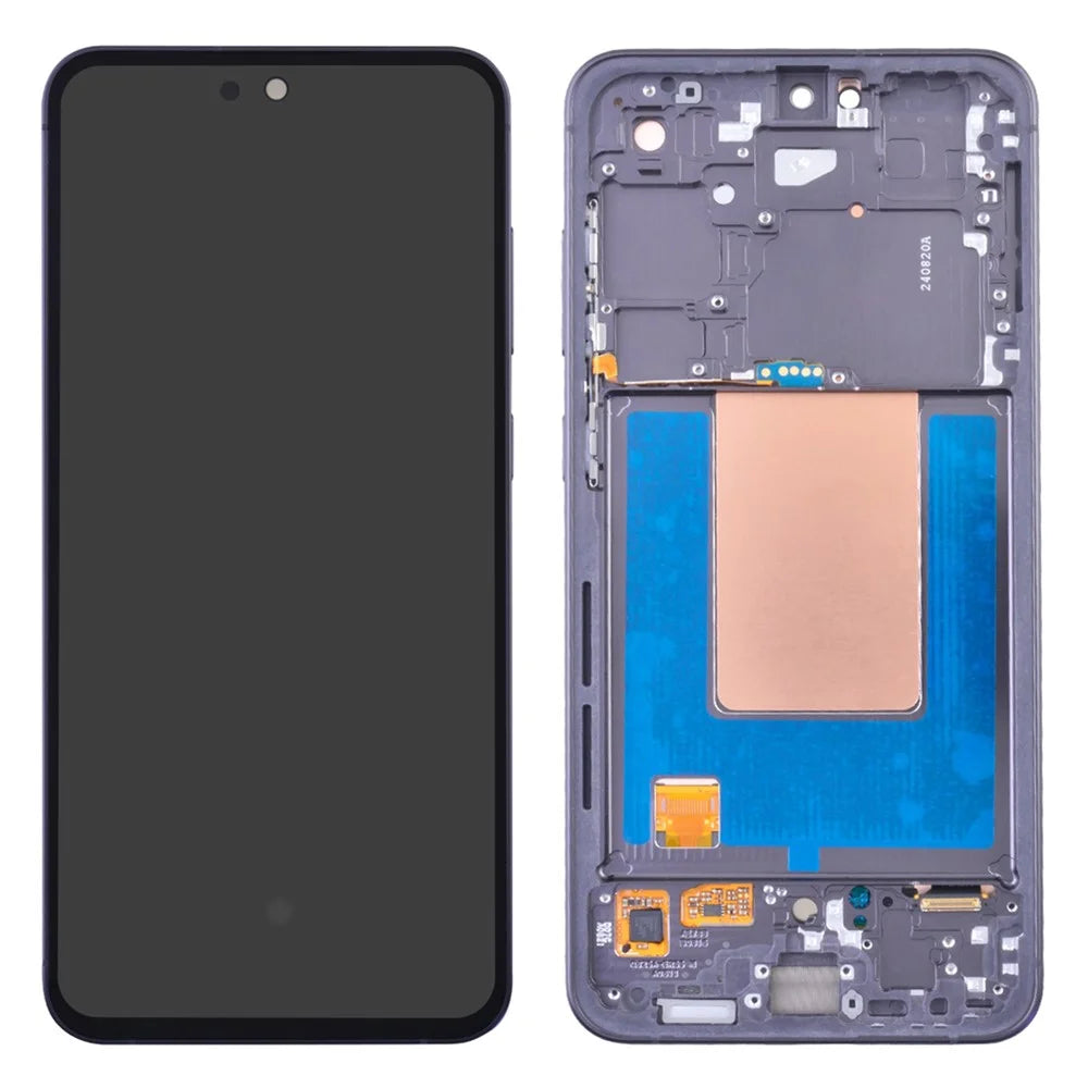 For Samsung Galaxy S24 FE S721B OEM Grade S AMOLED Screen and Digitizer Assembly + Frame (Without Logo) - Black - 1