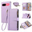 For Google Pixel 9a Case Multi Card Slots Zipper Leather Phone Cover with Shoulder Strap / Wrist Strap - Purple - 1