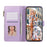 For Google Pixel 9a Case Multi Card Slots Zipper Leather Phone Cover with Shoulder Strap / Wrist Strap - Purple - 2