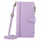 For Google Pixel 9a Case Multi Card Slots Zipper Leather Phone Cover with Shoulder Strap / Wrist Strap - Purple - 6