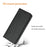 For Samsung Galaxy A56 5G Wallet Case Line Imprinted Leather Stand Phone Cover with Wrist Strap - Black - 4