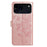 For iPhone 18 Pro Max / 17 Pro Max Case Butterfly Imprinted Wallet Stand PU Leather Flip Phone Cover with Strap - Rose Gold - 5