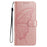 For iPhone 16 Pro Case Butterfly Imprinted Wallet Stand PU Leather Flip Phone Cover with Strap - Rose Gold - 4