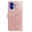 For iPhone 16 Case Butterfly Imprinted Wallet Stand PU Leather Flip Phone Cover with Strap - Rose Gold - 5