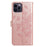 For iPhone 14 Pro Case Butterfly Imprinted Wallet Stand PU Leather Flip Phone Cover with Strap - Rose Gold - 5