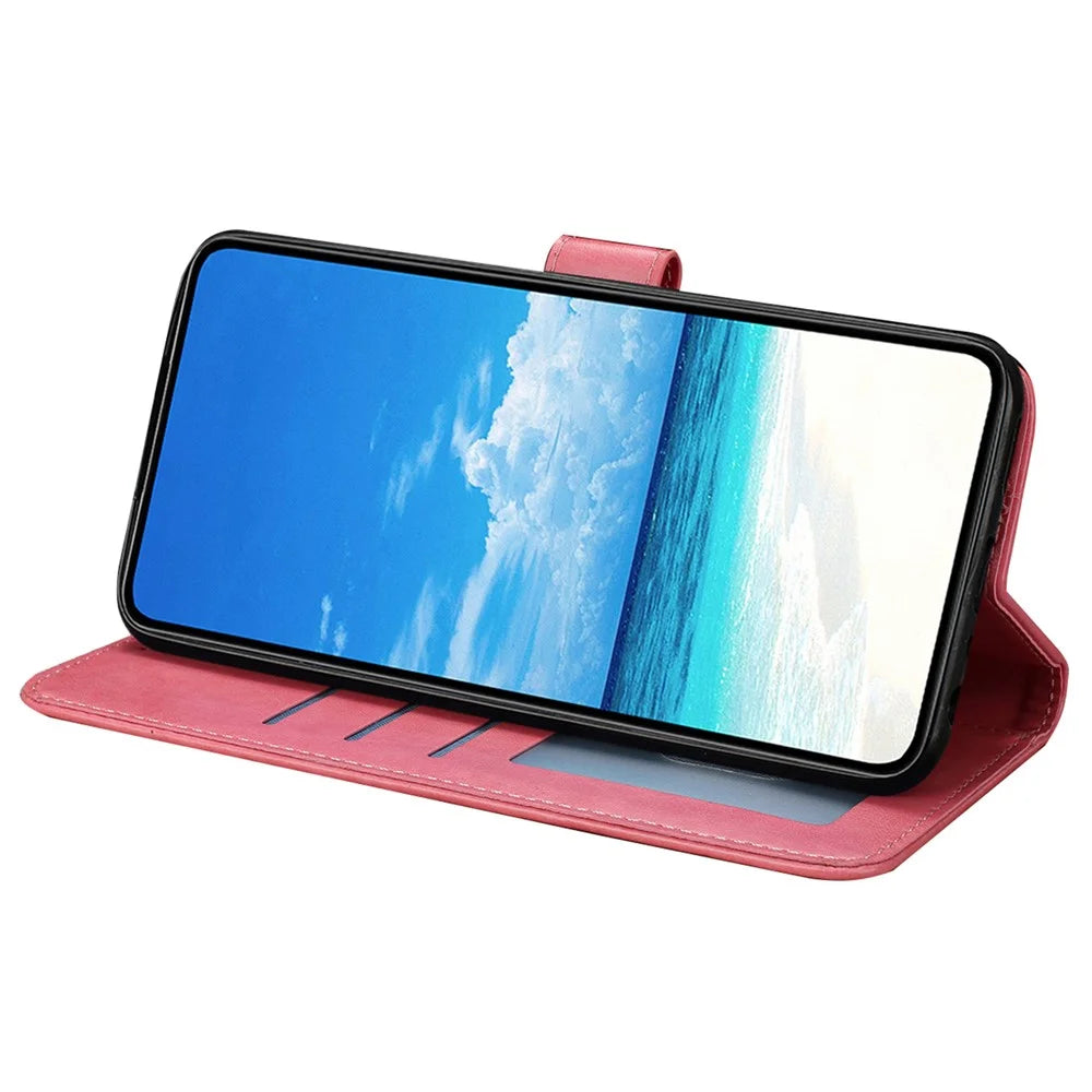 For Samsung Galaxy A36 5G Case Butterfly Imprinted Wallet Stand PU Leather Flip Phone Cover with Strap - Rose - 2