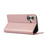 For iPhone 16 Case RFID Blocking Wallet Stand Rhombus Leather Phone Cover with Wrist Strap - Rose Gold - 4