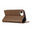 For iPhone 17e / 16e Case RFID Blocking Wallet Stand Rhombus Leather Phone Cover with Wrist Strap - Brown - 4