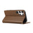 For Samsung Galaxy S24 Ultra Case RFID Blocking Wallet Stand Rhombus Leather Phone Cover with Wrist Strap - Brown - 4