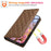 For Samsung Galaxy S24 Ultra Case RFID Blocking Wallet Stand Rhombus Leather Phone Cover with Wrist Strap - Brown - 5