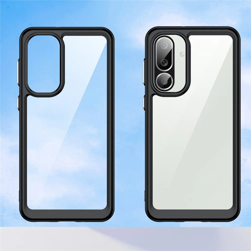 For Samsung Galaxy M56 5G / F56 5G Case TPU + Acrylic Protective Clear Phone Cover - Black - 2