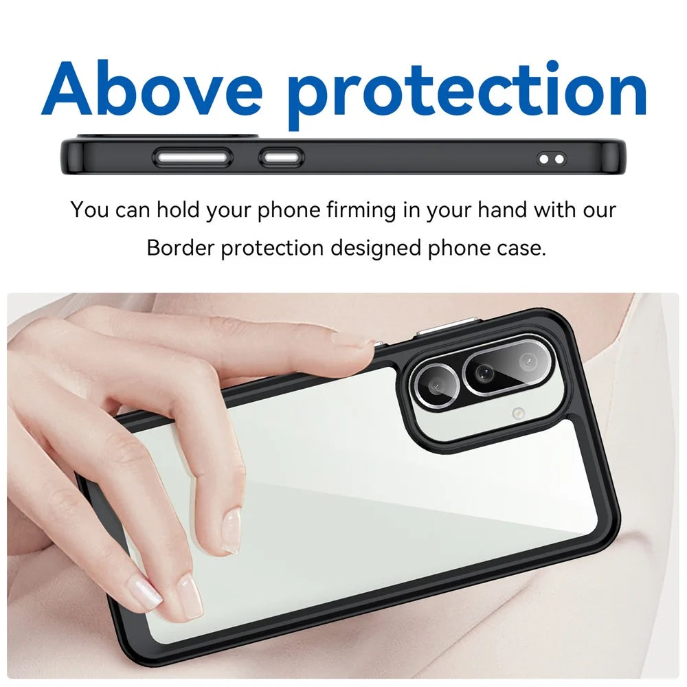 For Samsung Galaxy M56 5G / F56 5G Case TPU + Acrylic Protective Clear Phone Cover - Black - 3