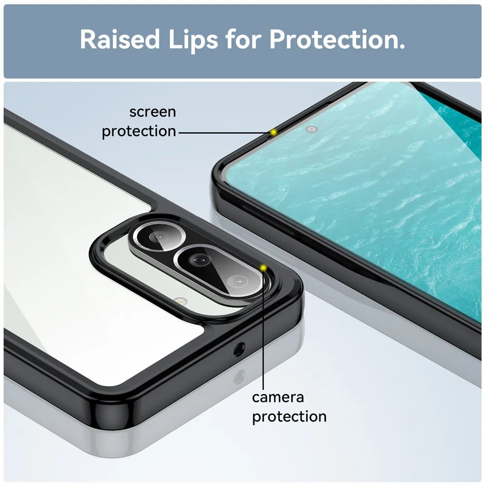 For Samsung Galaxy M56 5G / F56 5G Case TPU + Acrylic Protective Clear Phone Cover - Black - 5