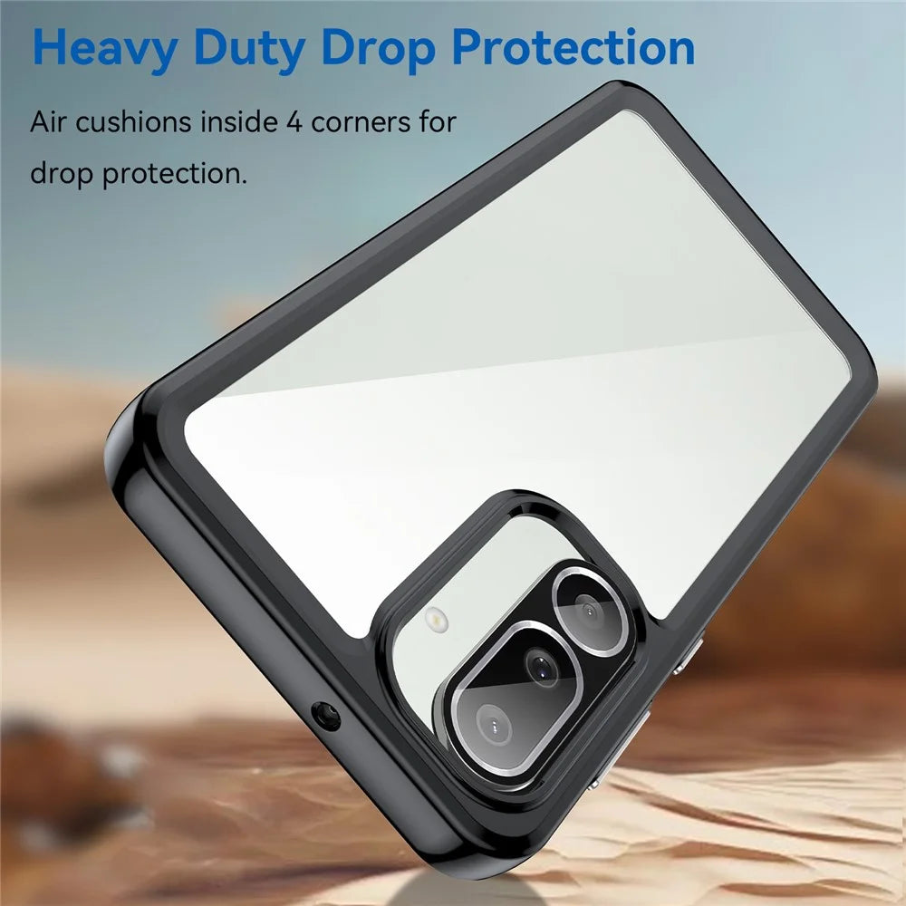 For Samsung Galaxy M56 5G / F56 5G Case TPU + Acrylic Protective Clear Phone Cover - Black - 6
