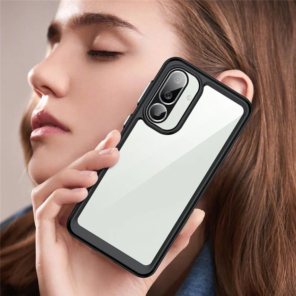 For Samsung Galaxy M56 5G / F56 5G Case TPU + Acrylic Protective Clear Phone Cover - Black - 7