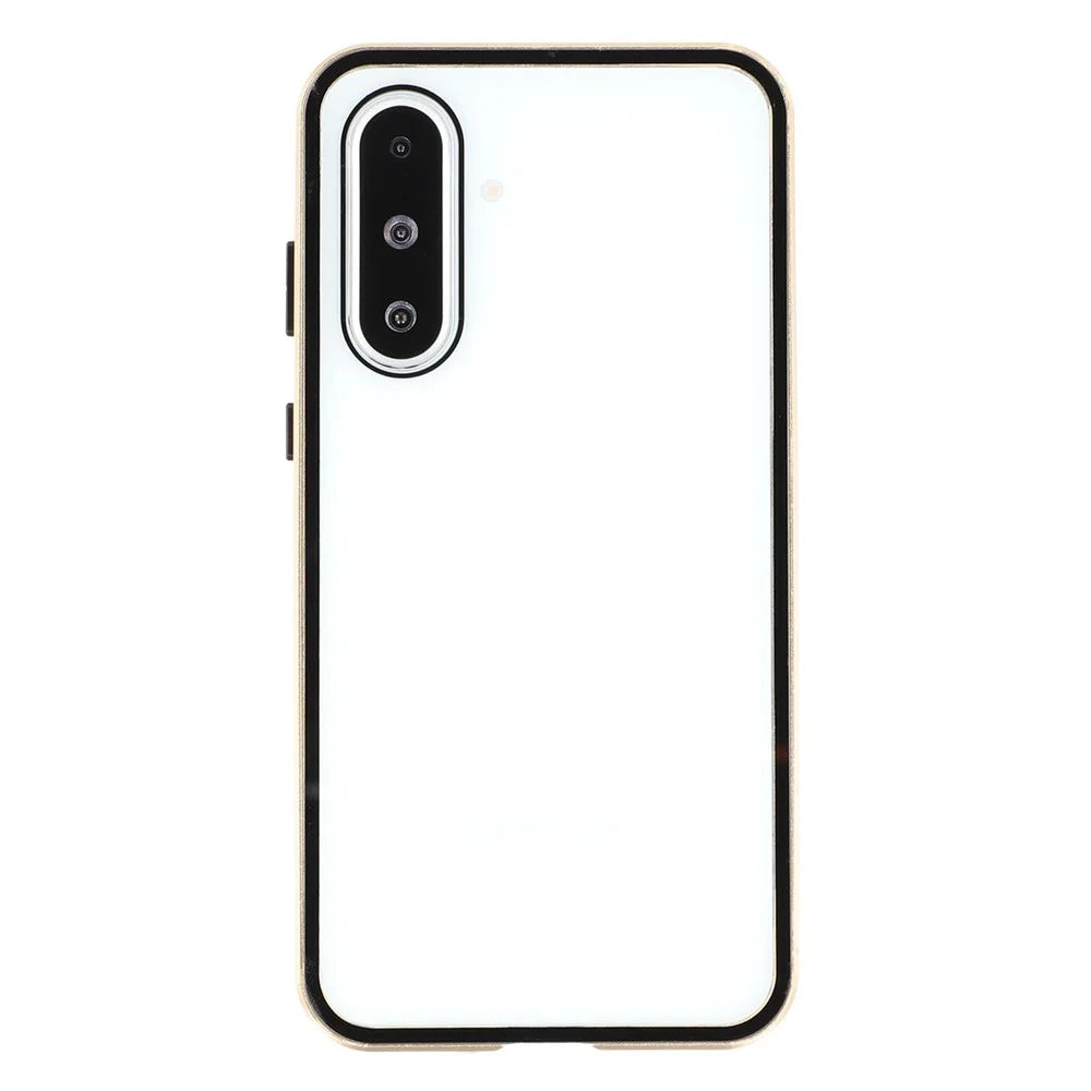 For Samsung Galaxy A56 5G Double-Sided Tempered Glass Phone Cover with Anti-Spy Screen Protector Magnetic Adsorption Metal Frame - Gold - 4