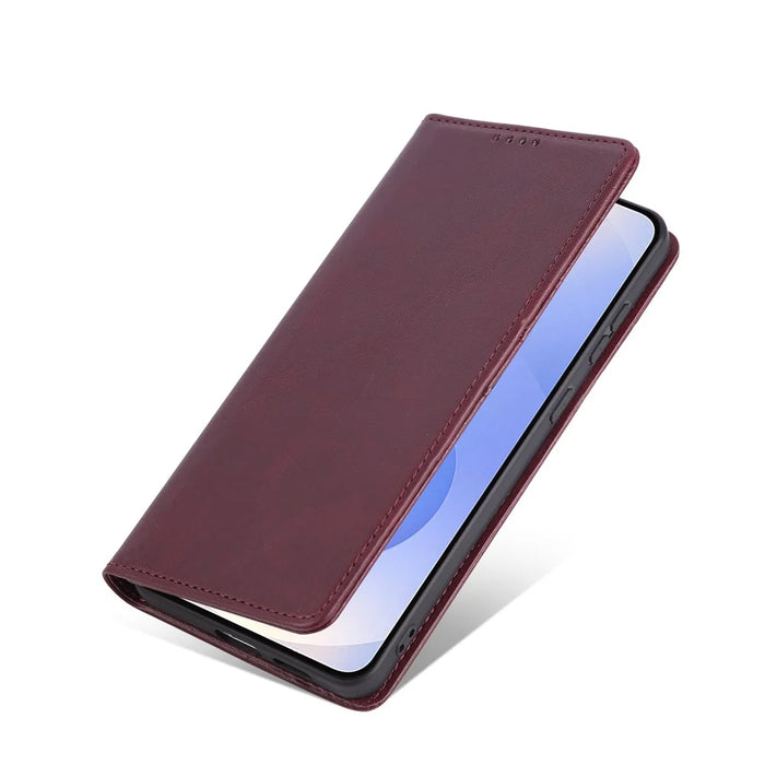 For Samsung Galaxy S25 Edge Case RFID Blocking PU Leather Phone Wallet Cover - Wine Red - 5