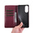 For Samsung Galaxy S25 Edge Case RFID Blocking PU Leather Phone Wallet Cover - Wine Red - 6