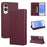For Samsung Galaxy S25 Edge Case RFID Blocking PU Leather Phone Wallet Cover - Wine Red - 7