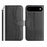 Stand Case for iPhone Air PU Leather Wallet Phone Cover S Shape Stitching Design with Strap - Black - 1