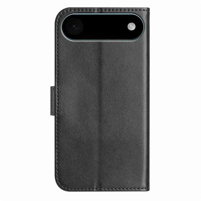 Stand Case for iPhone Air PU Leather Wallet Phone Cover S Shape Stitching Design with Strap - Black - 7