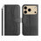 Stand Case for iPhone 18 Pro Max / 17 Pro Max PU Leather Wallet Phone Cover S Shape Stitching Design with Strap - Black - 1