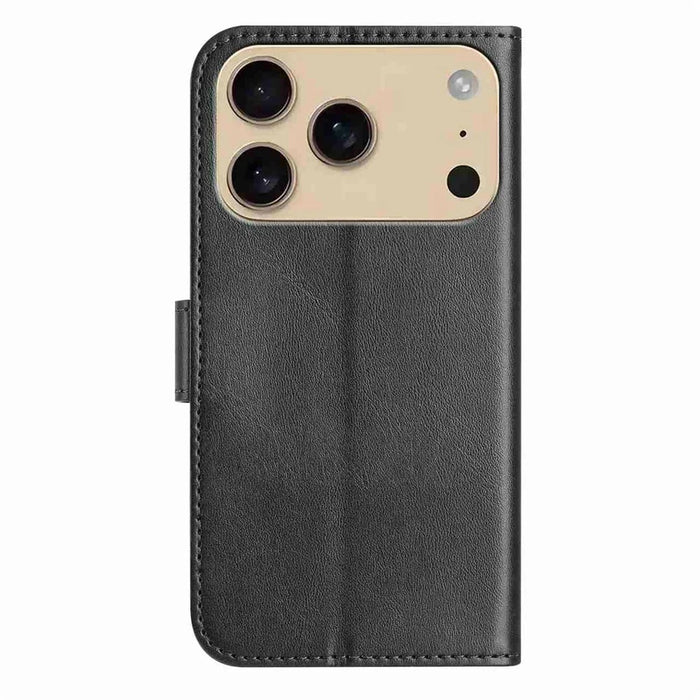 Stand Case for iPhone 18 Pro Max / 17 Pro Max PU Leather Wallet Phone Cover S Shape Stitching Design with Strap - Black - 7