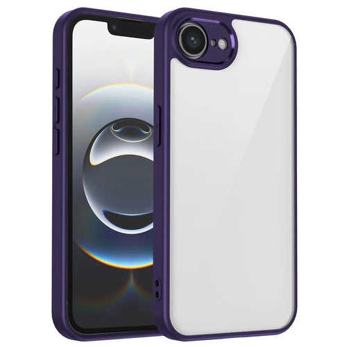 For iPhone 17e / 16e Case Matte Skin Touch Clear PC + TPU Shockproof Phone Back Cover - Purple - 1