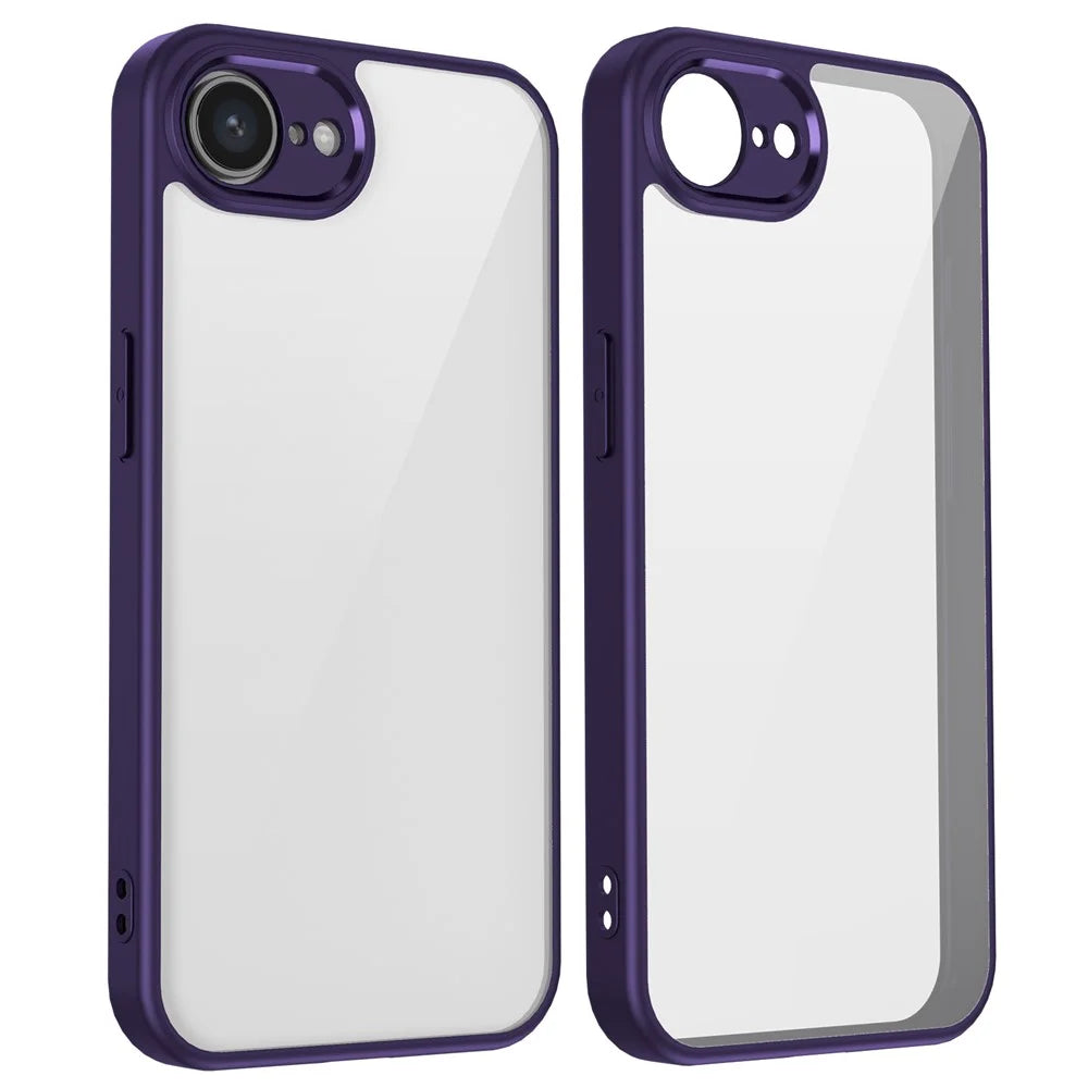 For iPhone 17e / 16e Case Matte Skin Touch Clear PC + TPU Shockproof Phone Back Cover - Purple - 2