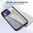 For iPhone 15 Pro Case Matte Skin Touch Clear PC + TPU Shockproof Phone Back Cover - Blue - 5