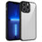 For iPhone 13 Pro Max Case Matte Skin Touch Clear PC + TPU Shockproof Phone Back Cover - Black - 1
