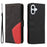 For iPhone 17 Leather Phone Case Stand Wallet with Bi-colour Splicing Design - Black - 1