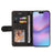 For iPhone 17 Leather Phone Case Stand Wallet with Bi-colour Splicing Design - Black - 2