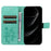 For iPhone 18 Pro Max / 17 Pro Max Wallet Case Floral Butterfly Imprinted Leather Phone Cover Stand -  Green - 2