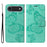 For iPhone Air Wallet Case Floral Butterfly Imprinted Leather Phone Cover Stand -  Green - 1