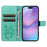 For iPhone 17 Wallet Case Floral Butterfly Imprinted Leather Phone Cover Stand -  Green - 2