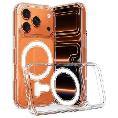 For iPhone 17 Pro Max Clear Phone Case Compatible with MagSafe TPU+Acrylic Back Cover - Clear - 1