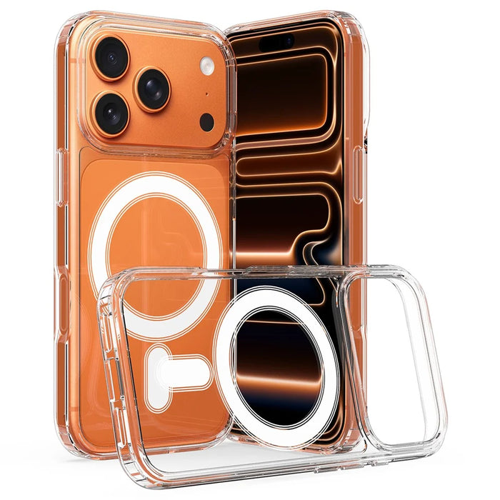 For iPhone 17 Pro Max Clear Phone Case Compatible with MagSafe TPU+Acrylic Back Cover - Clear - 1
