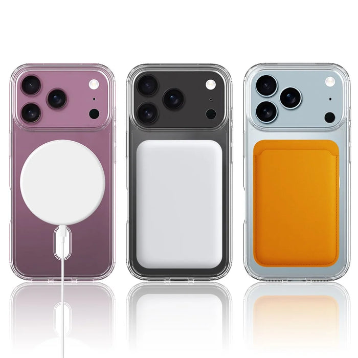 For iPhone 17 Pro Max Clear Phone Case Compatible with MagSafe TPU+Acrylic Back Cover - Clear - 4
