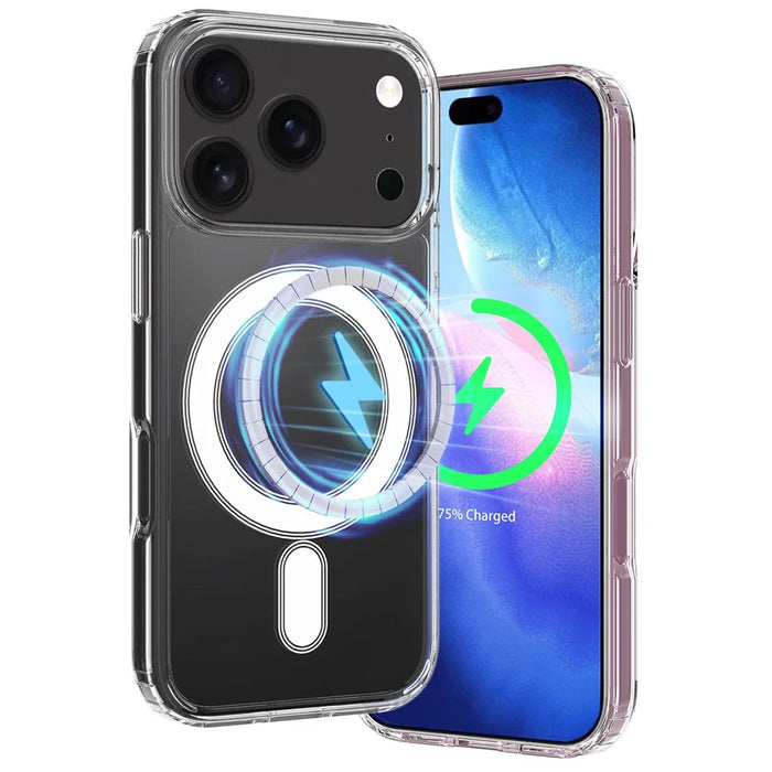 For iPhone 17 Pro Max Clear Phone Case Compatible with MagSafe TPU+Acrylic Back Cover - Clear - 7