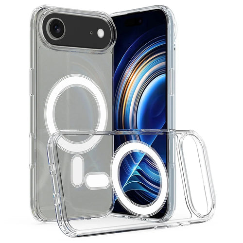 For iPhone Air Clear Phone Case Compatible with MagSafe TPU+Acrylic Back Cover - Clear - 1
