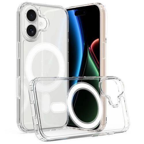 For iPhone 17 Clear Phone Case Compatible with MagSafe TPU+Acrylic Back Cover - Clear - 1
